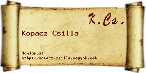 Kopacz Csilla névjegykártya