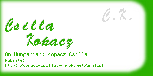 csilla kopacz business card